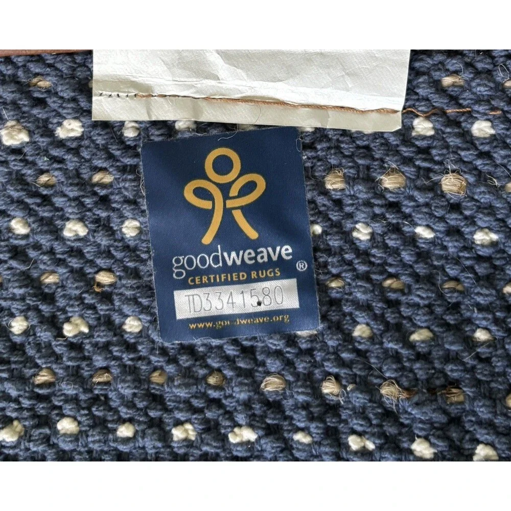 2'X3' Stripe Accent Rug Blue  Project 62™ Stripes, Vegan Leather Trim Target NWT